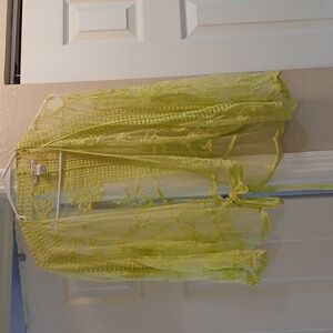 Neon yellow cover up blouse. Size-fits most